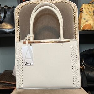 Alyssa Vegan Leather White Two-Way bag